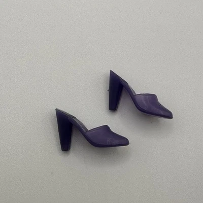 Vintage 1970s Superstar Barbie Doll Squishy Soft High Heel Mules Purple Korea - Image 1 of 4