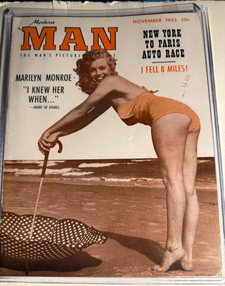 MARILYN MONROE - HOMBRE MODERNO NOVIEMBRE 1953 ¡GRAN REVISTA DE PORTADA DE FOTOS TONO SEPIA!! Foto 1 de 2