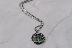 Halsband Cadena Ojo Iluminati Protección Amuleto De La Suerte Acero Inoxidable  - Bild 1 von 9