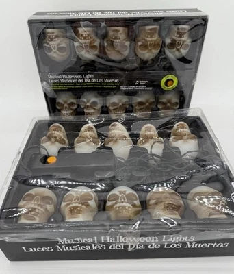 Gemmy Blinking Halloween Musical Skull Lights 2009 Lot Of 2 Boxes - Image 1 of 4
