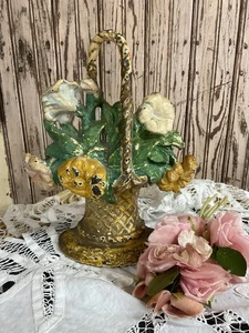 Antiker 20er Jahre Gusseisen Türstopper florales Design Garten Landhaus Stil #12 - Bild 1 von 6