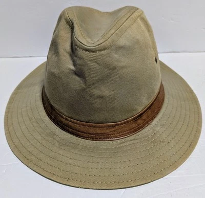 Vintage Gant Safari Fedora Hat Beige Tan USA Union-Made Size Medium 7 - 7 1/8 - Image 1 of 4