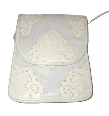 Bolsa Mark Carlos Falchi Feminina Marfim Branca Pele de Cobra Tira Transversal Viagem - Imagem 1 de 4