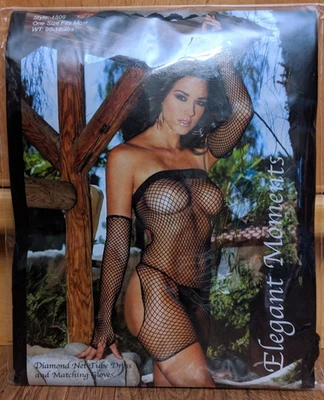 Elegante Vestido Tubo Red Diamante Momentos + Guantes a Juego - Estilo 1509 OSFM Negro Foto 1 de 4