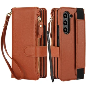 For Samsung Galaxy Z Fold 7/6/5/4/3 Heavy Duty Zipper Wallet Case with Stylus - Picture 1 of 44