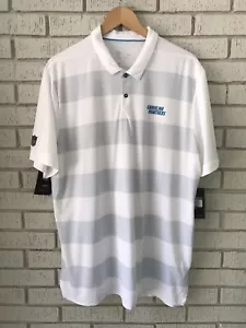 NeW NIKE Carolina Panthers Mens Polo Shirt NFL Short Sleeve White Gray NWT Sz XL - Picture 1 of 13