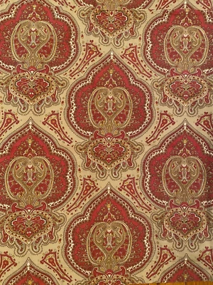 Two Ralph Lauren PAISLEY PILLOWCASE MEDALLION KING SHAMS 24x38 Red Taupe LRL - Image 1 of 4