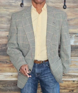 Orvis Check Windowpane Wool Blend Blazer Jacket 46L - Imagen 1 de 9