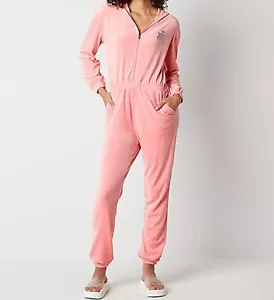 NEW - JUICY by Juicy Couture - Pink Velour Jumpsuit - SZ L - Picture 1 of 4