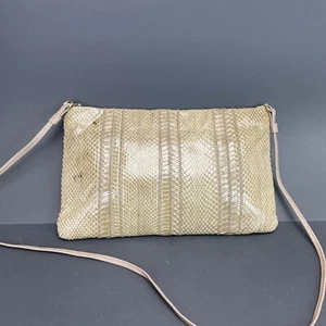 Faux Snakeskin Clutch Bag Removable Strap Purse Tote Handbag Vintage 1980s - Picture 1 of 13