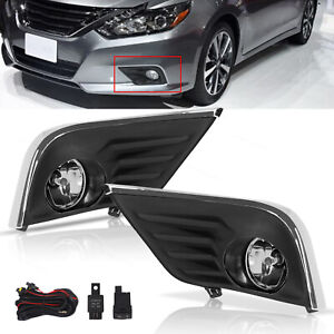 Front Fog Lights Lamps With Bezel And Switch Fits For 2016-2018 Nissan Altima