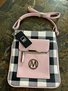 NWT Mia F Farrow Pink Plaid Crossbody Purse Handbag - Picture 1 of 8