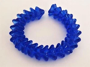 12 13 mm Trumpet Flower Beads: Sapphire - Picture 1 of 1