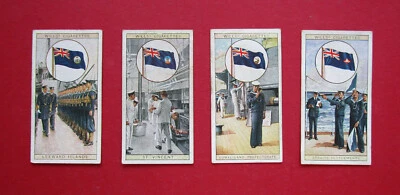 WILLS 4 VINTAGE 1929 CIGARETTE CARDS  FLAGS OF THE EMPIRE  13-17-21-22  SERIES 2 - Image 1 of 3