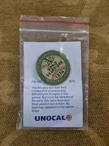 Oakland A's Athletic's Unocal 76 Pin #4 - 1974 World Champions / New - Picture 1 of 6