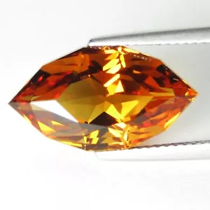 7.70Cts Unique Natural Citrine 18x10x8.8mm Marquise Fancy Cut Loose Gemstone - Picture 1 of 2