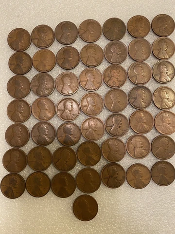 1916 P Solid Date Lincoln Wheat Cent Pennies Roll Of 50 Good Plus Cover