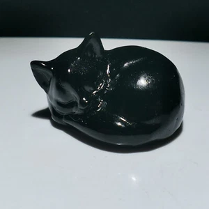 1"+Cráneo de gato de cuarzo obsidiana natural tallado a mano cristal reiki gema curativa regalo - Imagen 1 de 6