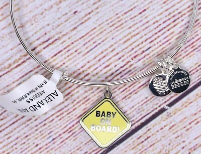 ¡NUEVO NUEVO CON ETIQUETAS Alex and Ani CBD Baby a bordo! Pulsera de plata brillante Foto 1 de 2