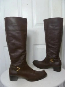BOTA HASTA LA RODILLA RARA MIU MIU by PRADA MUJER CUERO MARRÓN HEBILLA 40 US 91/2-10 M - Imagen 1 de 11