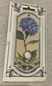 Santa Barbara Ceramic Design NEW Illuminated Doorbell Plaque Hydrangea Bouquet - Picture 1 of 1