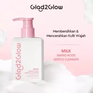 Glad2Glow Milk AminoAcid Gentle Cleanser Face Wash 80ml Free Shipping World Wide - Picture 1 of 3