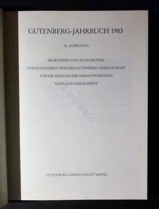 Musica - Libri e riviste - Gutenberg Jahrbuch 1983 - Picture 1 of 1