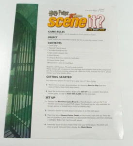 Harry Potter Scene It 2nd Edition DVD Trivia Game Replacement Part INSTRUCTIONS - Picture 1 of 4