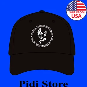LAPD SWAT Police Eagle Black Hat Baseball Cap Embroidery Size Adult - Picture 1 of 2