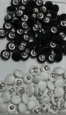 fabric cover buttons in ivory white,pure white,black 10mm bridal dress buttons  - Image 1 of 4