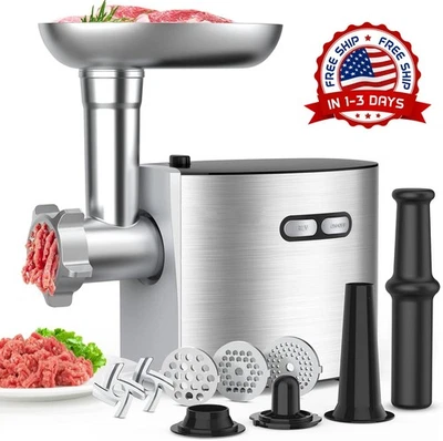 Picadora de carne eléctrica de acero inoxidable de 2600 W máx. para el hogar NUEVO Foto 1 de 4