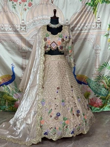 Paquistaní Lehenga Boda Fiesta Bollywood Diseñador Étnico Indio Lengha Choli - Imagen 1 de 9