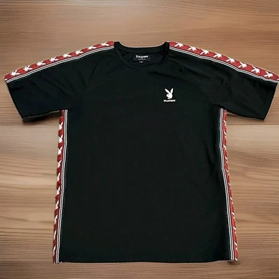 Camisa Jersey Playboy Vintage Para Hombre Grande Negra Conejito Pajarita Y2k Manga Corta  Foto 1 de 4