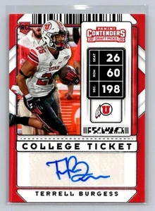 2020 Panini Contenders Draft Picks #320 Terrell Burgess - Picture 1 of 2