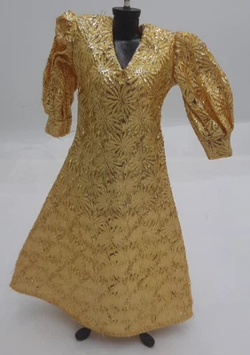 Barbie Clon 11.5" Moda Muñeca Dorado Metálico Vestido Vestido Vestido De Colección Años 70 Hong Kong Foto 1 de 4