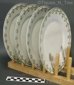4 Charles Ahrenfeldt Limoges Pink & Green Lunch Luncheon Plates AHR426 (FF) - Picture 1 of 9