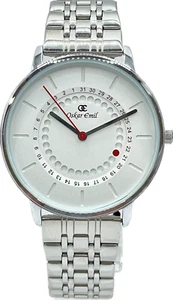 Oskar Emil ALBURY Herren Qualität Edelstahl Uhr mit Datumsanzeige - silber - Bild 1 von 6