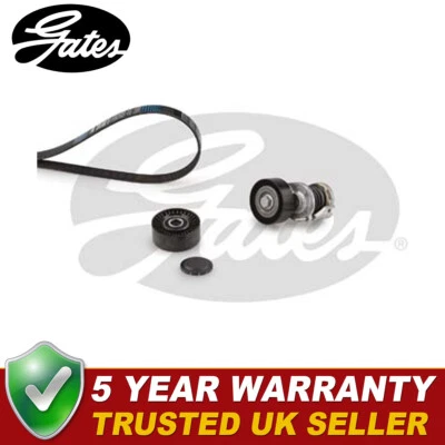 Gates Alternator Belt Kit Pulley Tensioner Fits Audi A4 A5 Q5 A6 - K016PK1580XS - Image 1 of 4