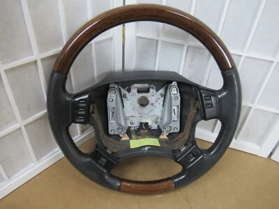95-02 Land Rover Range Rover OEM Black & Wood Woodgrain Interior Steering Wheel - image 1 of 4