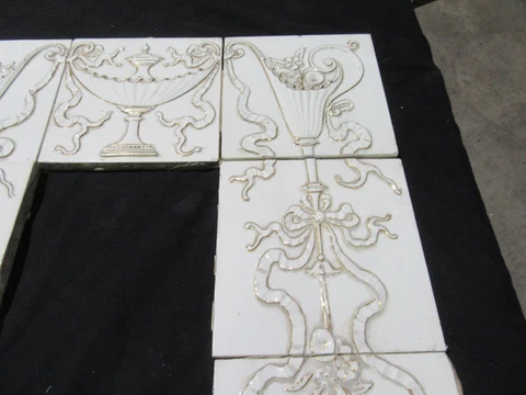 ~ 13 ORNATE ANTIQUE PROVIDENTIAL TILES 6 X 6 ~ ARCHITECTURAL SALVAGE Cover