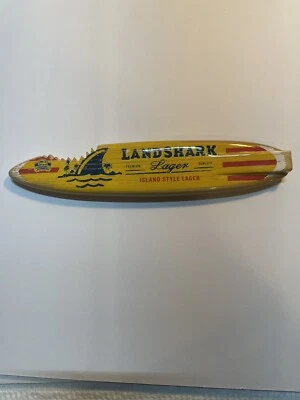 Landshark Lager 11" Shark Bite Surfboard Wood Beer Tapper Handle Margaritaville - Image 1 of 4