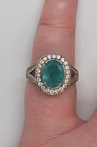 3.61 cts Grandidierite & Zircon Rhodium Overlay Sterling Silver Ring Size M - Picture 1 of 12
