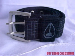 Neu NIXON Baumwollgürtel schwarz mit grauem Gitter 35" oder 39" - Bild 1 von 9