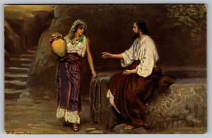 Postcard: Holy Scripture, R. Leinweber, New Testament, John, Divided, Unposted - Picture 1 of 2