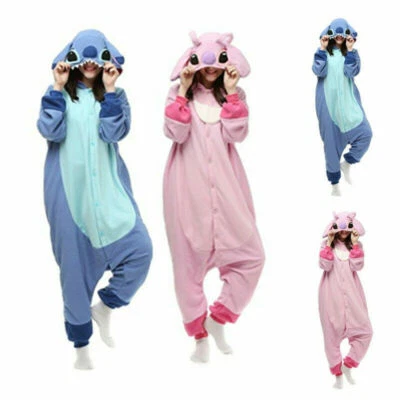 Unisex Adult Pajamas Animal Kigurumi Cosplay Costume Blue Stitch Sleepwear uk*** - Image 1 of 3