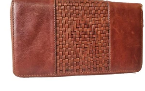 COLORADO TAN Centre Weave Wallet distress look - Picture 1 of 9