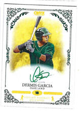 DERMIS GARCIA 2022 ONYX VINTAGE BASEBALL EXTENDED ON CARD AUTO GREEN INK /50