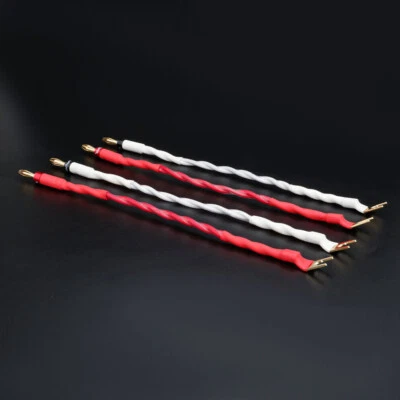 Cavo saltatore ponte altoparlante audio HIFI banana/vanga rame puro placcato oro 4 pezzi - Immagine 1 di 4