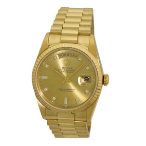 ROLEX 18K Yellow Gold 36mm Day Date President Factory Diamond 18238 Warranty  - Picture 1 of 5
