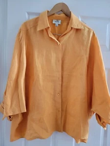 Neiman Marcus Damen orange Leinen Größe 10 Strandy Oversized leicht Sommer - Bild 1 von 7